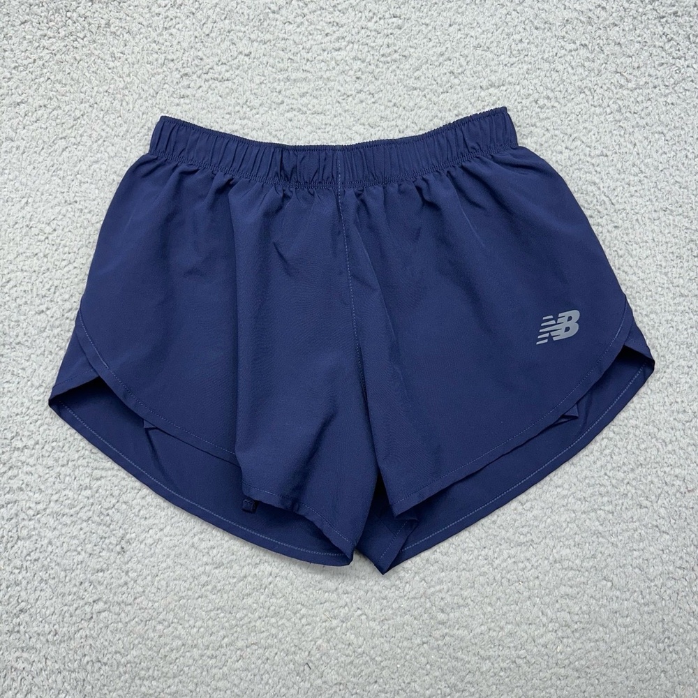 New‎ Balance WS91826X Womens XS 3 Inch 2-in-1 Athletic Woven Shorts Dark Blue
